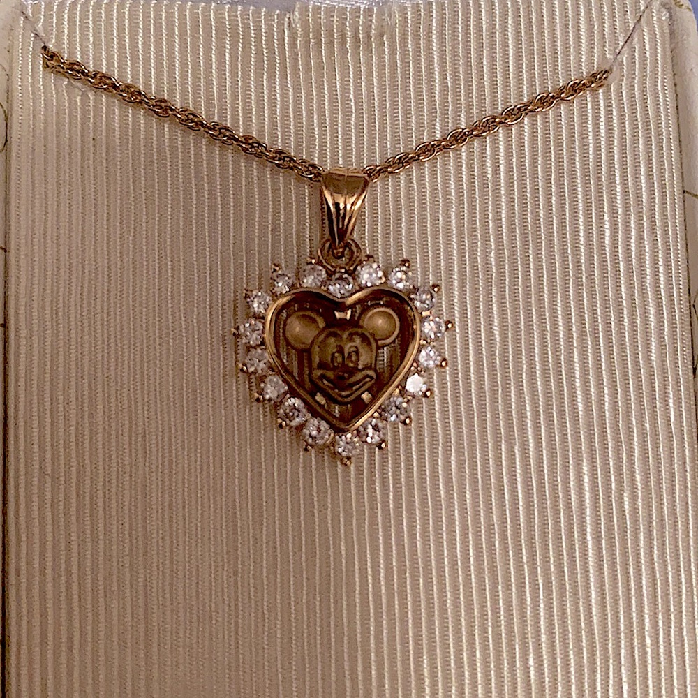 NEW Disney Mickey Mouse Diamond encrusted necklace